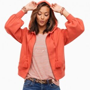 Cabi Womens S Deluxe Zip Up Hoodie in Tangerine
